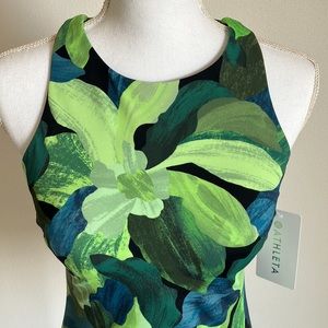 Athleta Women's Maldives Tankini in Liana Floral Green, Size 34D/DD, NWT